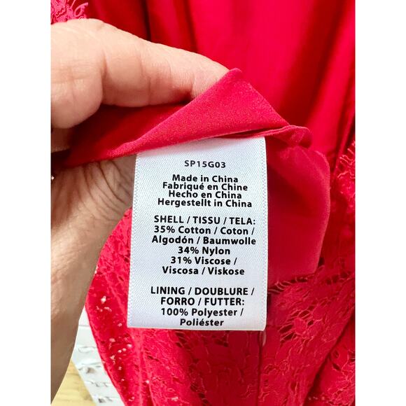 Rachel Zoe Estelle Lace Cut-Out Back Slit Mermaid Maxi Dress Rouge Womens Size 8 - Picture 9 of 11